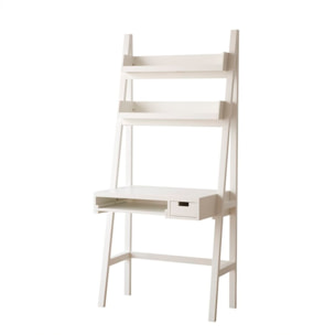 Bureau Bassay -bois massif et panneau de mdf-couleur laqué blanc mat 84 x 185 x 55 cm