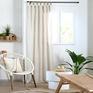 Voilage tamisant polylin à pattes - Naturel