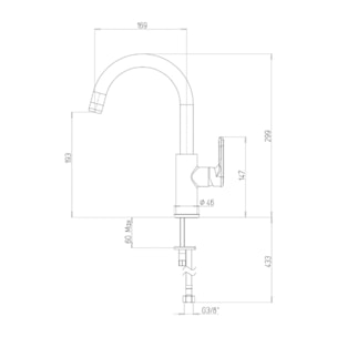 Mitigeur lavabo bec haut mobile PAINI Stone chromé