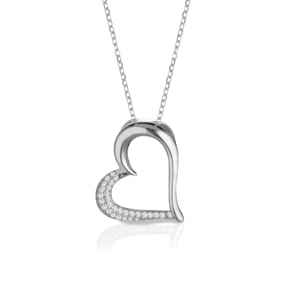 Collana Hiriwa 925 Cuore Pietre Bianche Argento