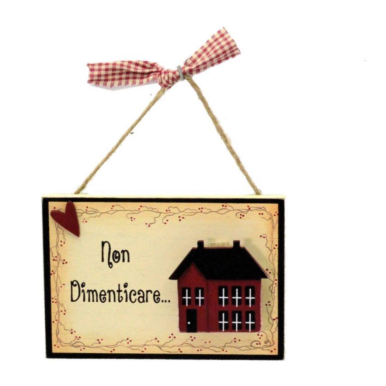 Portamemo in legno "non dimenticare" cm14x10x2