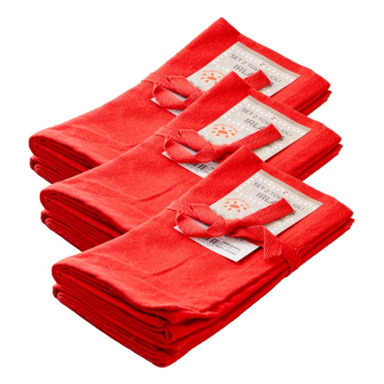 Intrecci – Set 6 tovaglioli in puro cotone 40x40 cm