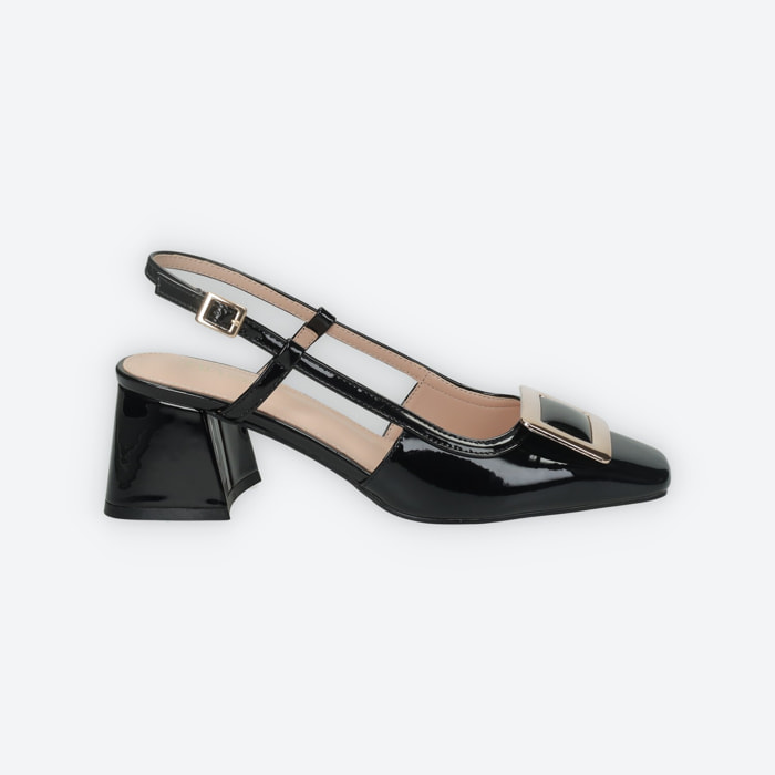 Décolleté sling back Donna Tata Italia Nero