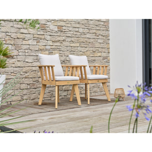 LISO - Lot de 2 fauteuils de jardin avec coussins