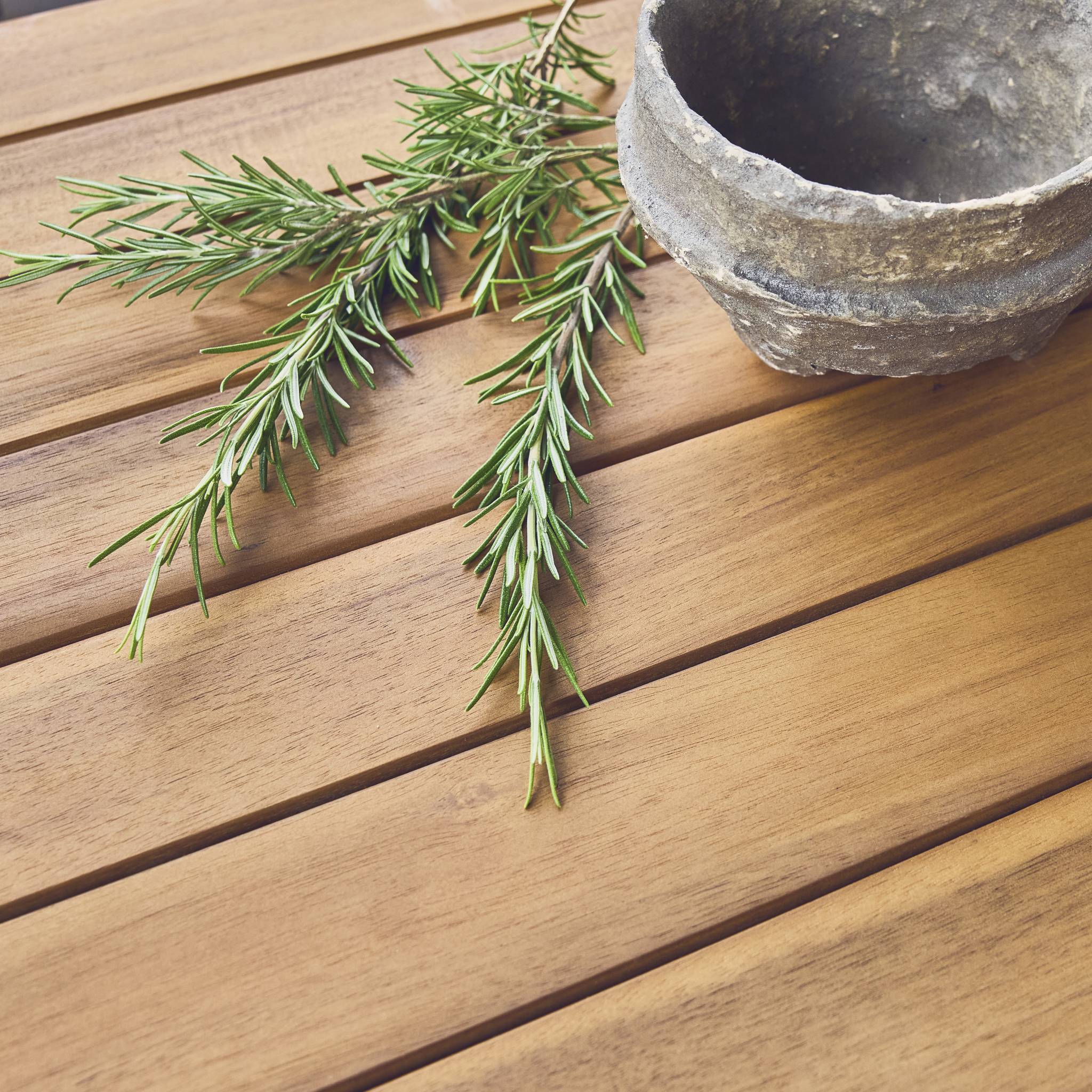 Salon de jardin bois et cannage vertical BOHEMIA 4 places