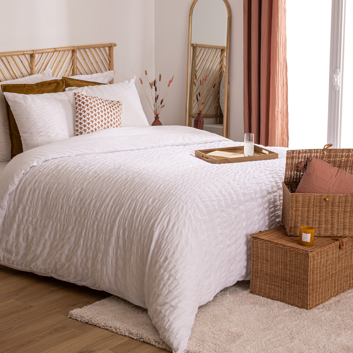 Parure de lit "Irhia" 240x220cm blanc
