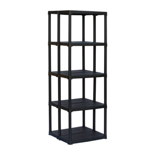 Armadio da esterno Aurelian, Scaffale outdoor, Armadio balcone multiuso, Armadietto da esterno, 100% Made in Italy, Antracite, 60x59h176 cm