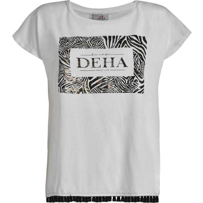 DEHA - T-shirt T-SHIRT WITH FRINGES in cotone per donna