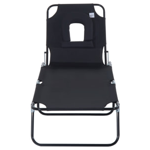 Bain de soleil pliable – Dossier 4 positions – Coussins inclus