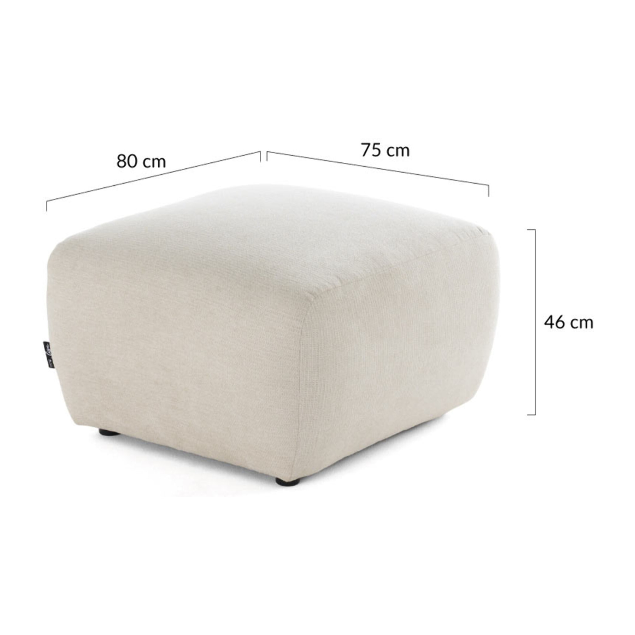 Sorrente - pouf - en tissu texturé - Beige