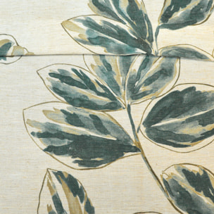 Rideau poly-lin imprimé fleur aquarelle - Vert