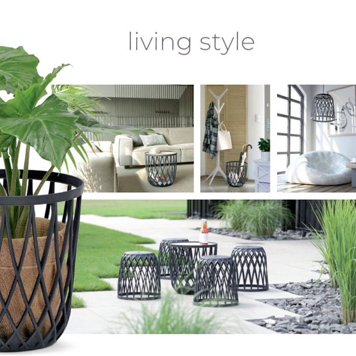 Cesta de jardín soporte - mesa auxiliar decorativa uniqubo 55l., dimensiones (mm) 447x447x450, color antracita