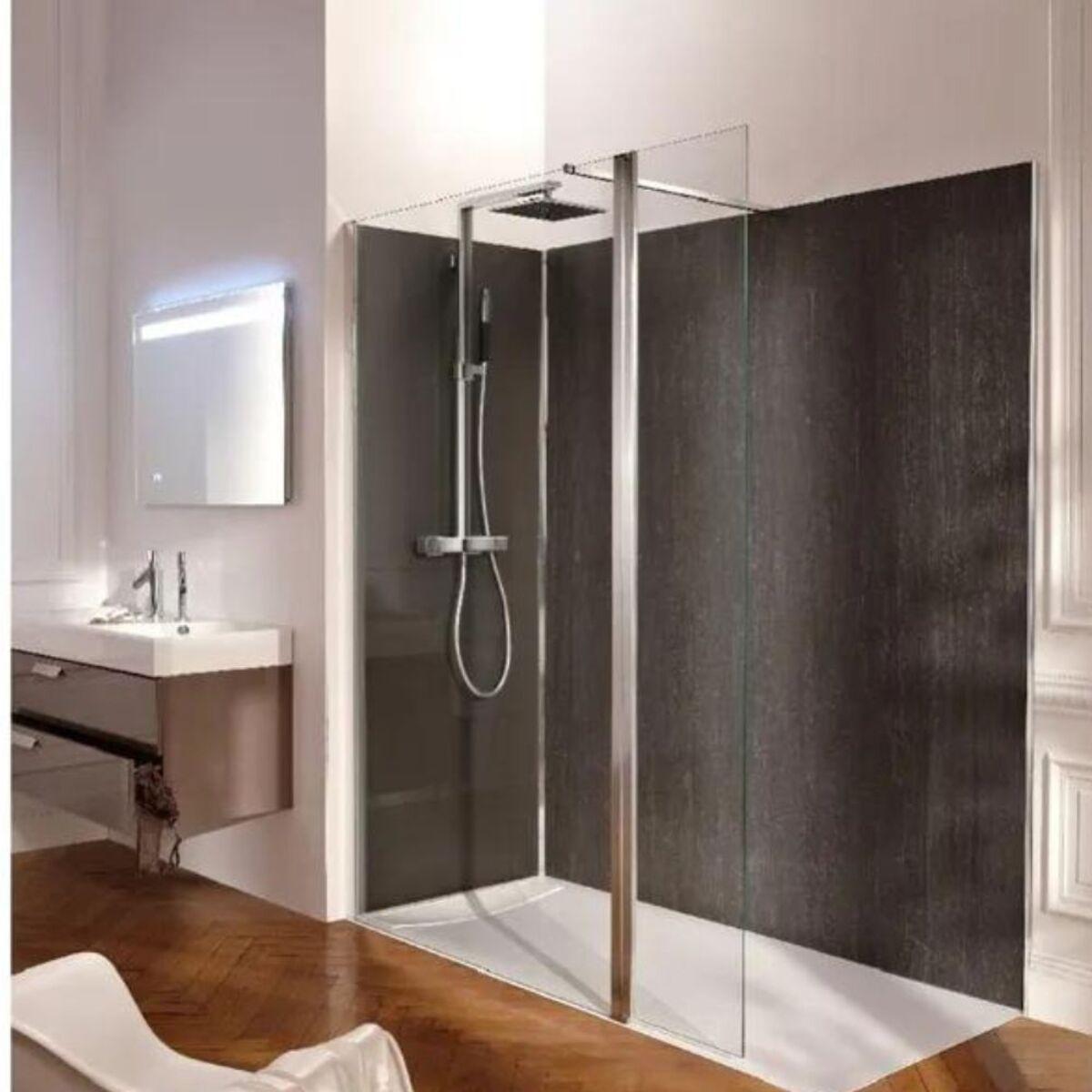 Receveur de douche antidérapant 120 x 90 Flight Neus acrylique rectangle blanc + bonde + capot