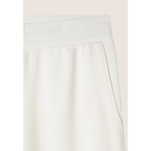 Pantaloni wide leg in felpa di viscosa a costine