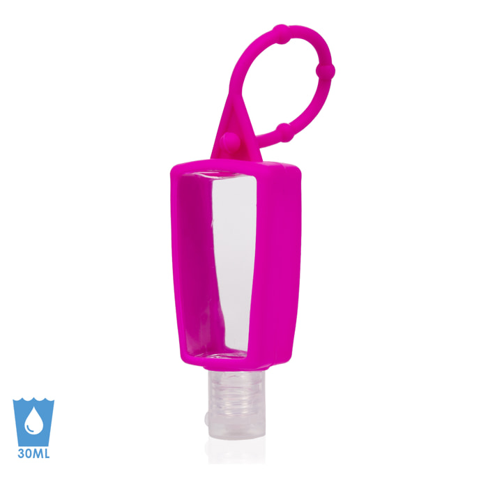 Portachiavi bottiglia igienizzante per le mani alcol ricaricabile 30ml in silicone con pendente