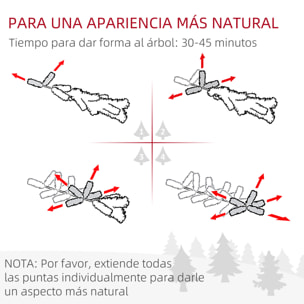 árbol de Navidad con 1492 Ramas de PVC Metal PE 180cm Verde