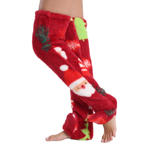 Calcetines largos de felpa extrasuave. 75 cm de longitud. Diseño navideño.