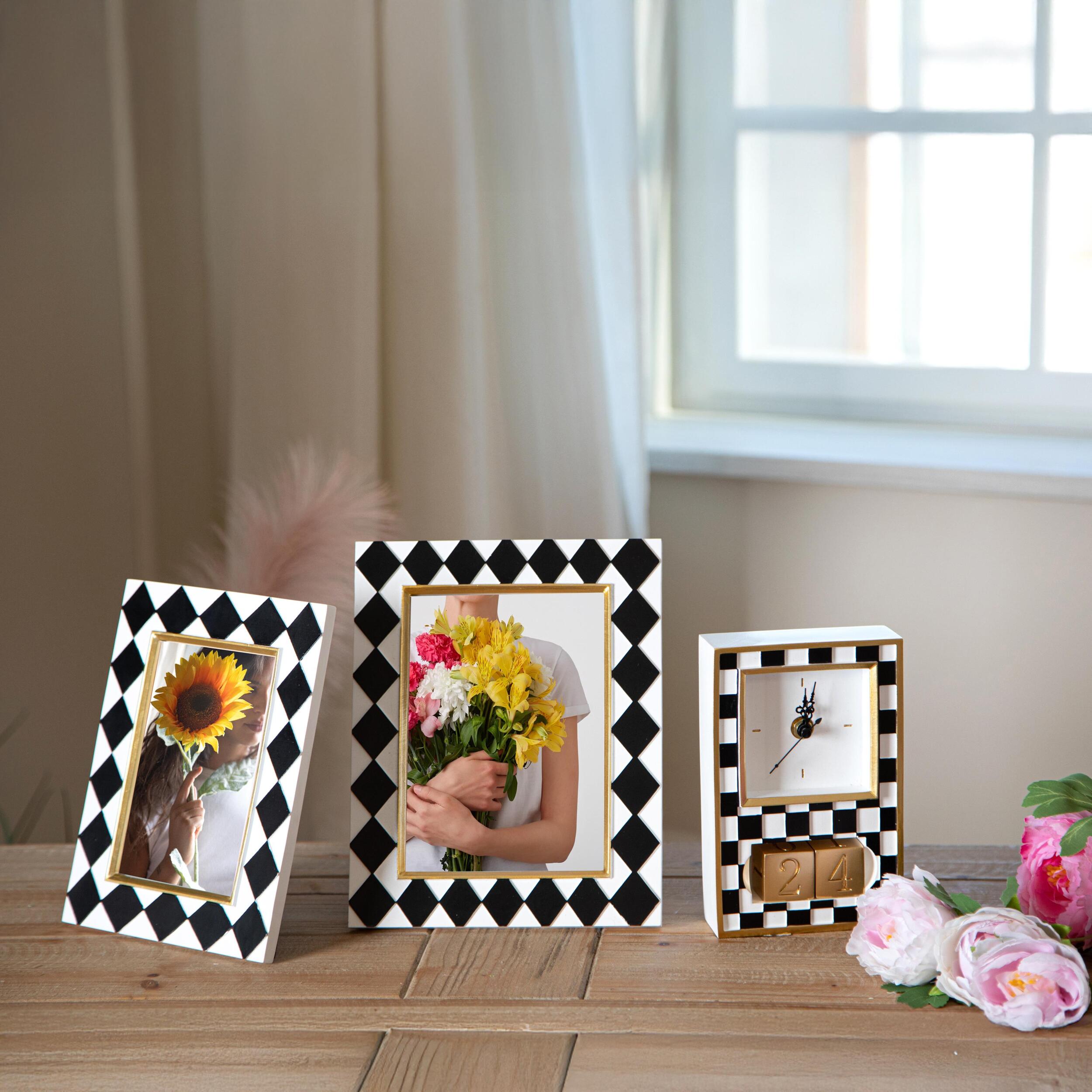 Porta foto con rombi - 18,5xH23,5x1,5cm - Pezzi 3 - Bianchi Dino SpA