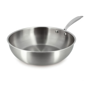 Wok en acier inoxydable 28cm - fait en France - tous feux TRIPLY