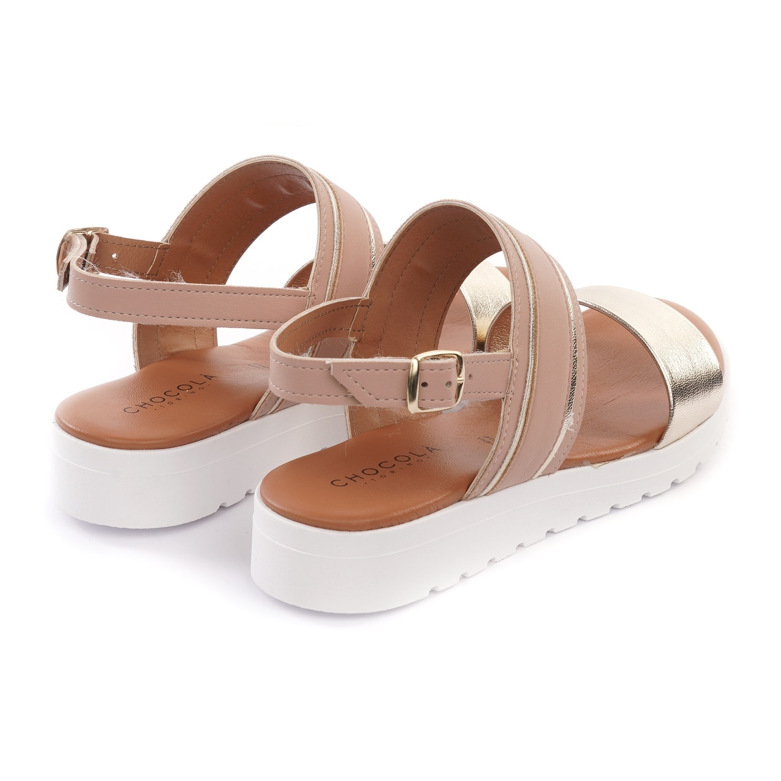 SANDALO ZEPPA DOPPIA FASCIA ROSA