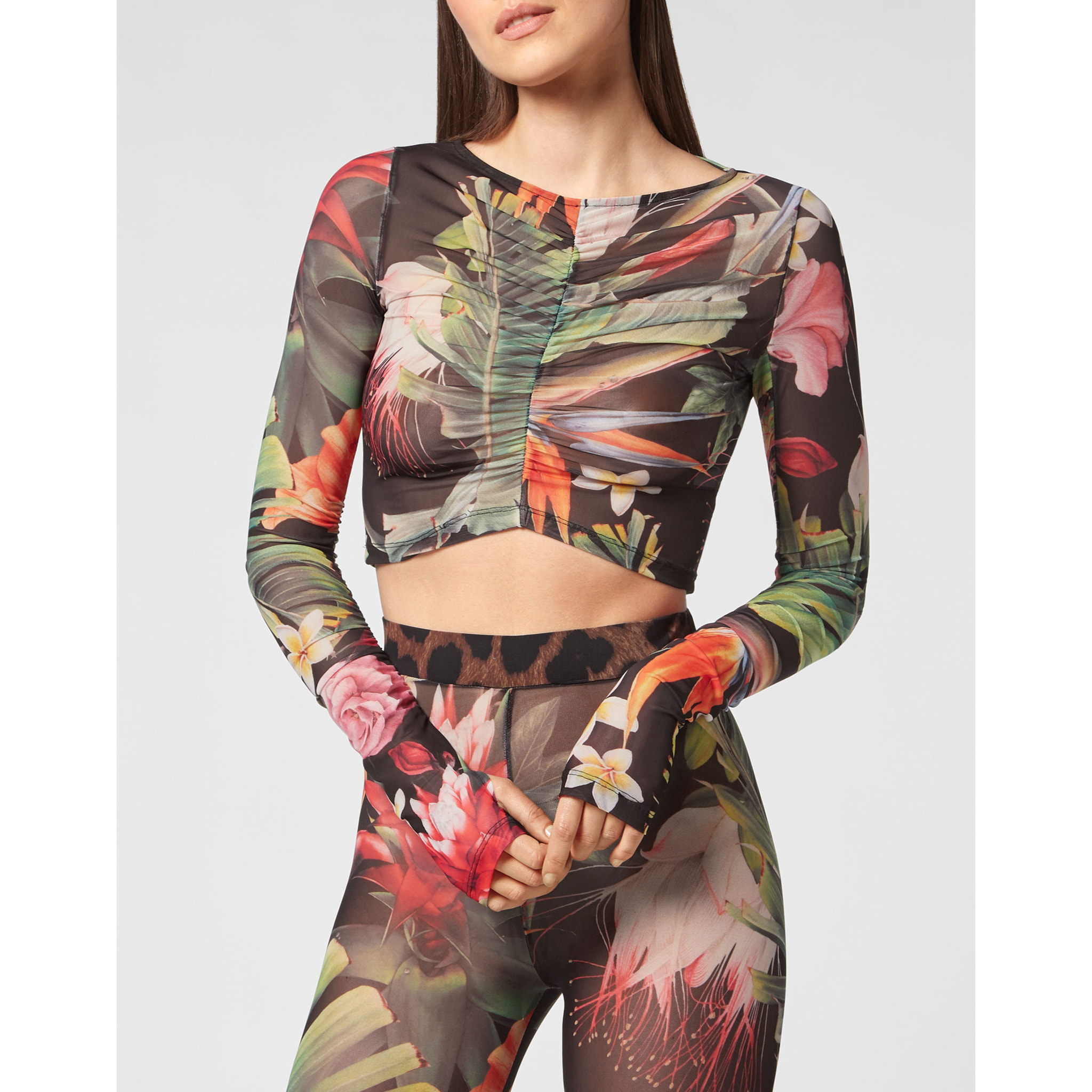 PHILIPP PLEIN Top de manga larga FLOWERS