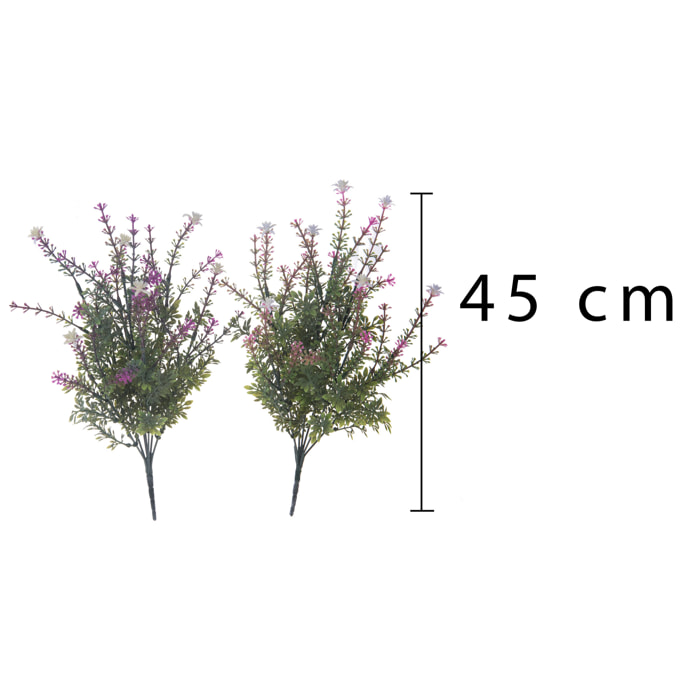 Mazzo Di Erica A 7 Diramazioni. Altezza 45 Cm - Pezzi 12 - 12X45X12cm - Colore: Multicolore - Bianchi Dino - Fiori Artificiali