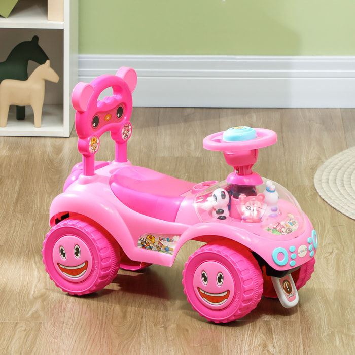 Porteur enfant rover spatial 2 coffres effets sonores lumineux rose