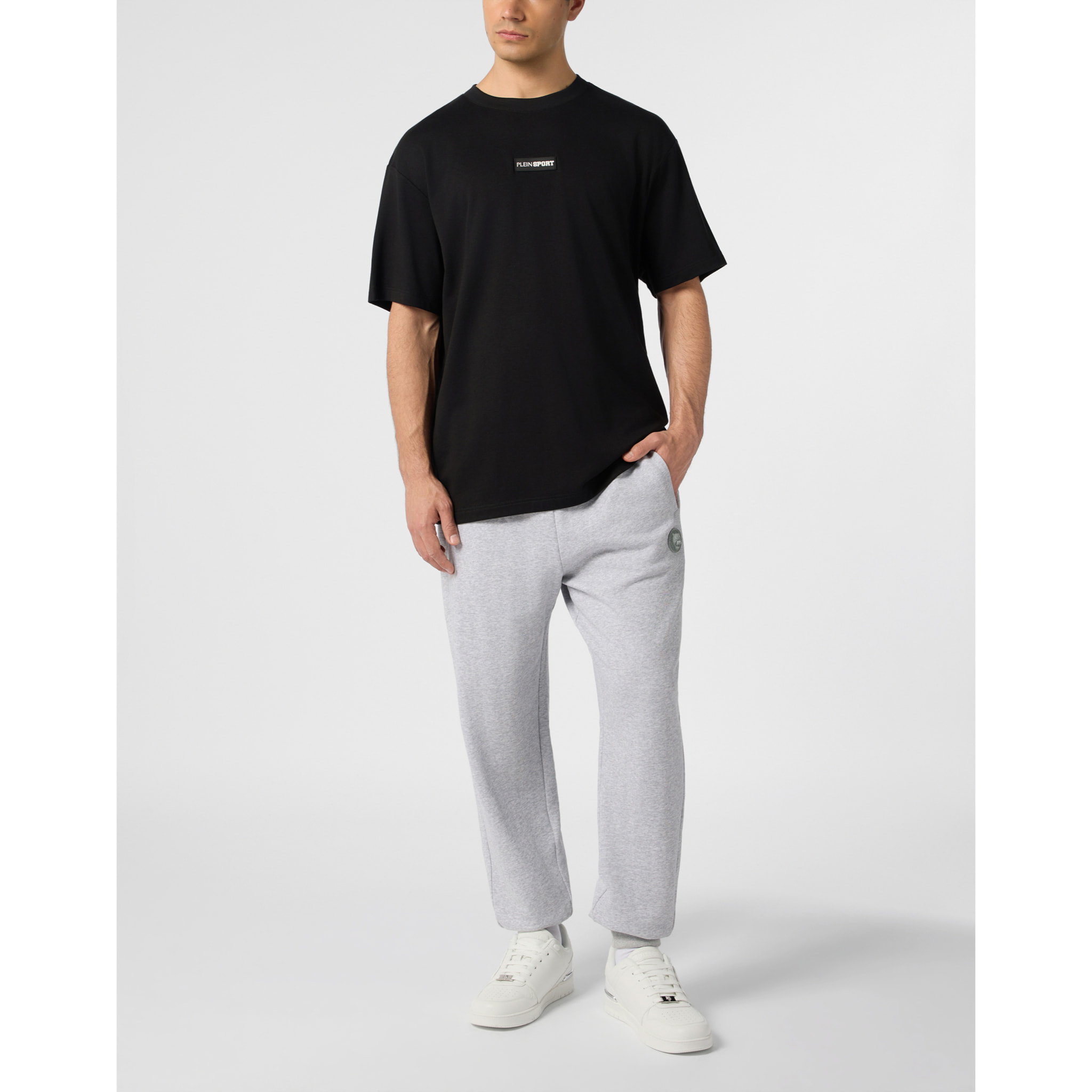 PLEIN SPORT Slub Cotton T-Shirt Scratch