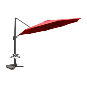TARGA Parasol déporté et rotatif diamètre 3,5 m terracotta