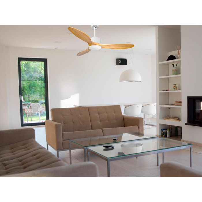 Ventilateur de plafond ø132 cm avec Wifi Réversible Hypersilence 40   W Blanc