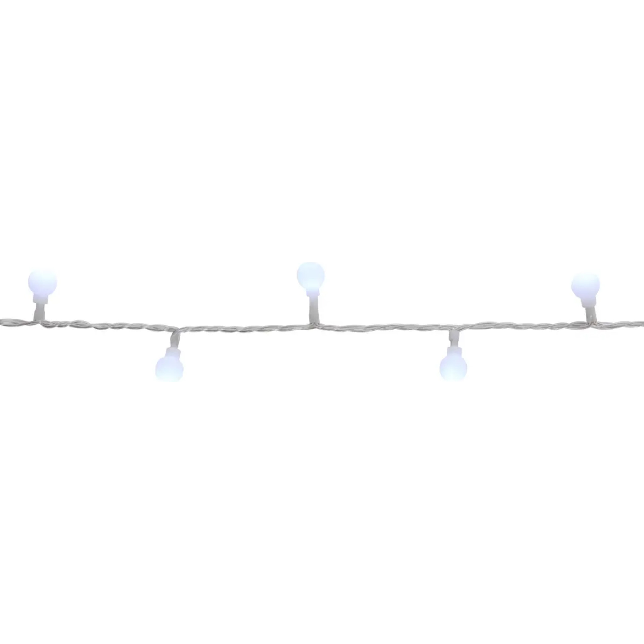 Guirlande lumineuse boules d'extérieur 7,5 m 100 LED blanc froid 13 fonctions sur secteur