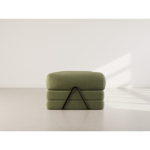 Nebula - Canapé 3 places convertible en velours texturé - Vert sauge