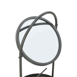 J-Line Miroir de Table + Support Bijoux - métal - noir - large