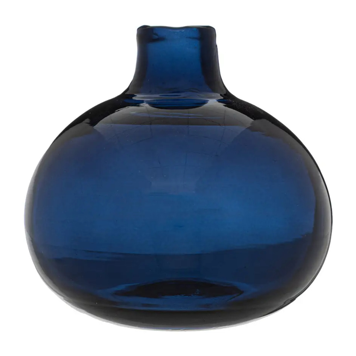 Soliflore - verre - bleu - D12 cm