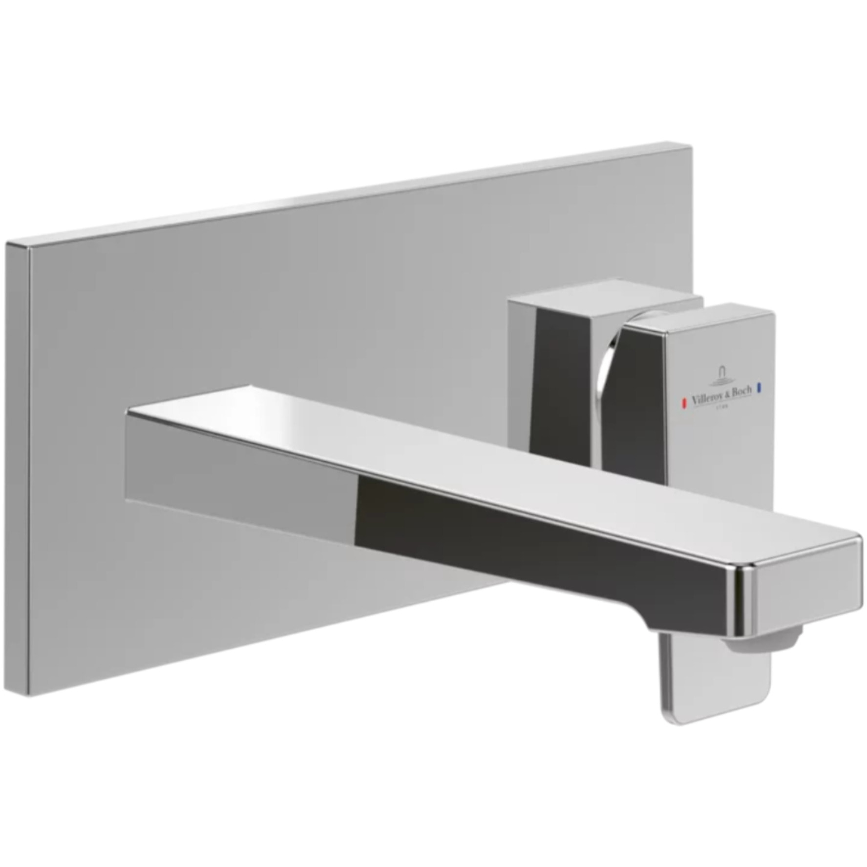 Mitigeur lavabo mural Architectura Square avec vidage Push Open Chrome