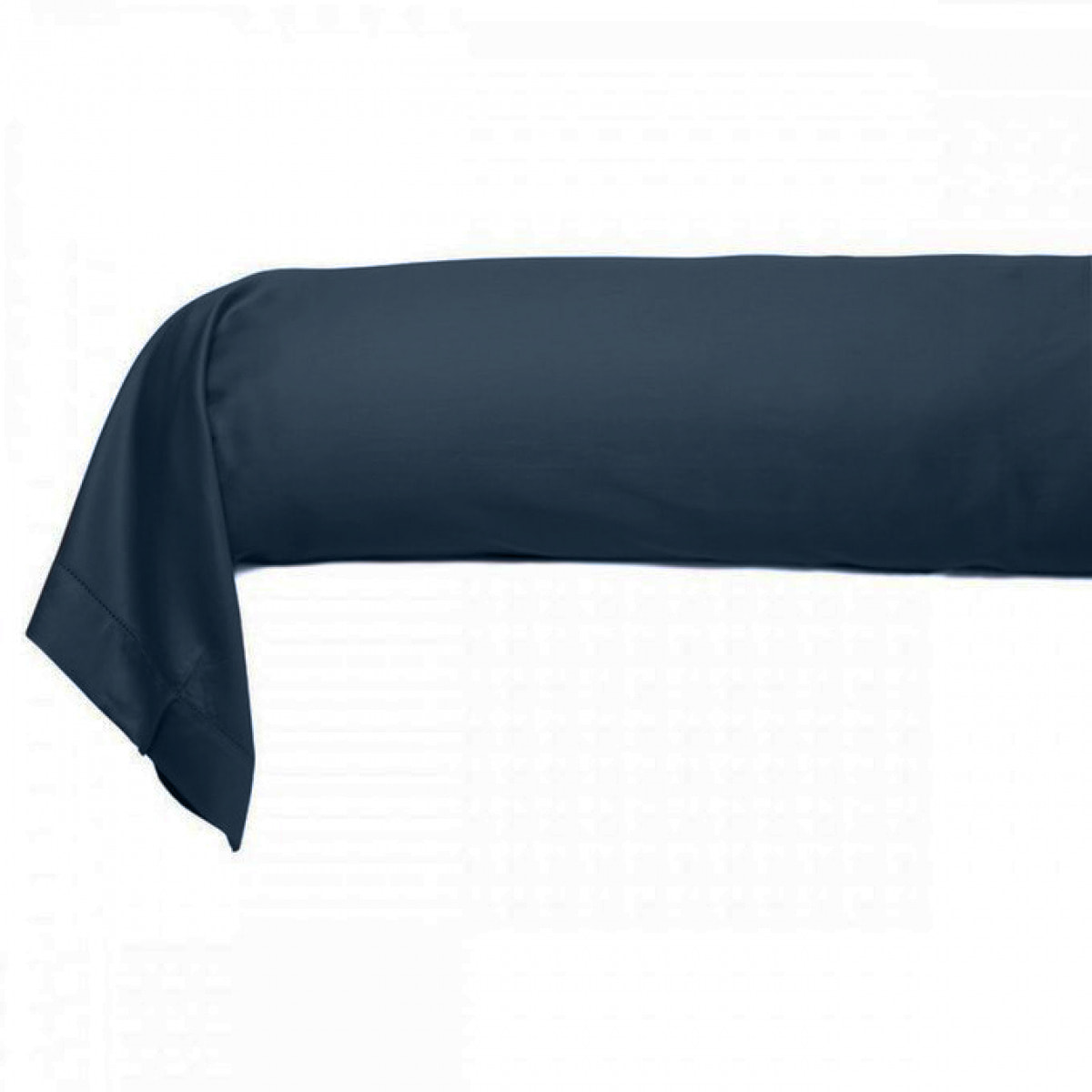Taie de traversin satin de coton bleu