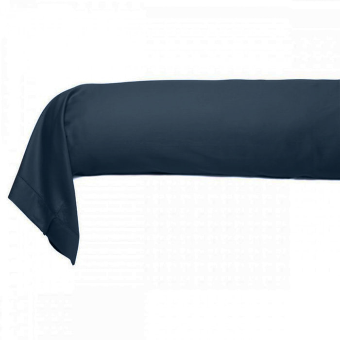 Taie de traversin satin de coton bleu