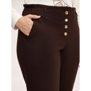 Fiorella Rubino - Pantaloni Balloon in Punto Milano - Marrone