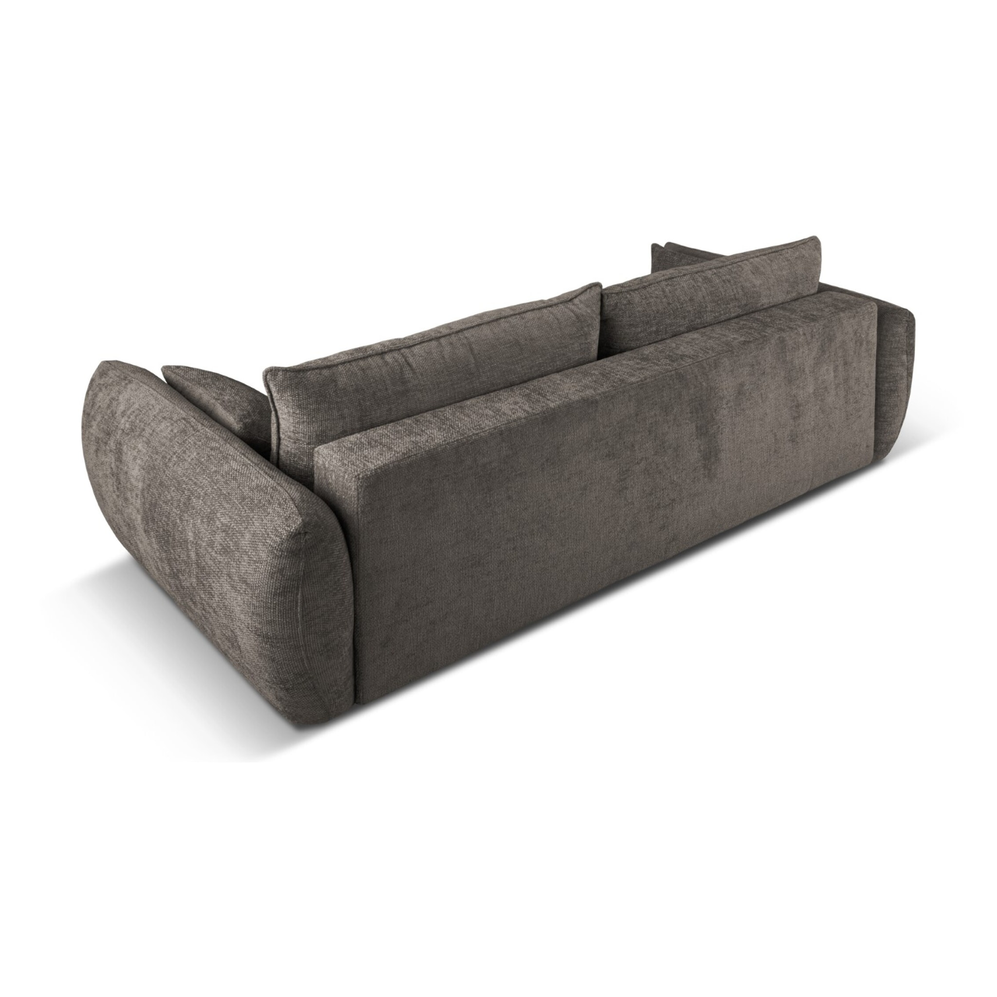 Canapé convertible avec coffre de rangement "Matera" 3 places en chenille gris