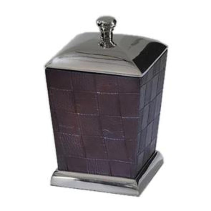 Scatola alux piccola rettangolare cm17x12h12 ecopelle e alluminio