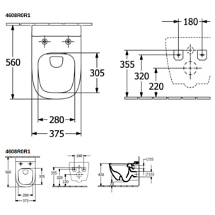 Cuvette suspendue sans bride Antheus avec DirectFlush Blanc CeramicPlus