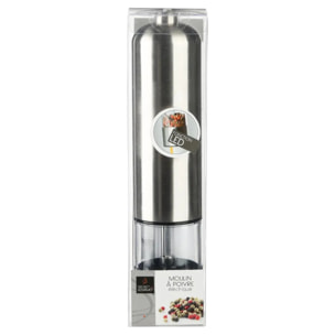 Moulin électrique à led 23cm inox
