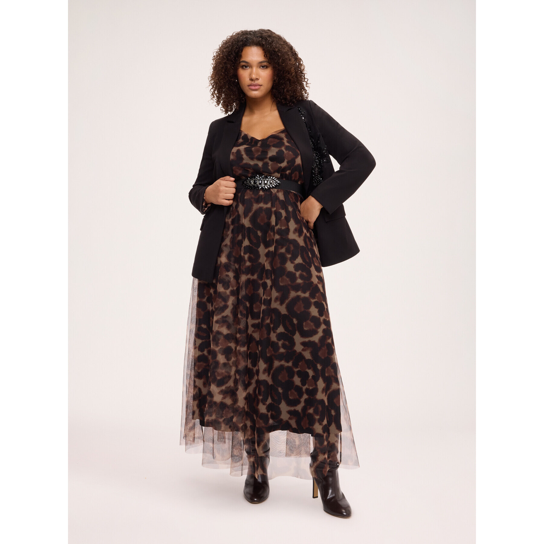 Fiorella Rubino - Blazer in Punto Milano con paillettes - Nero
