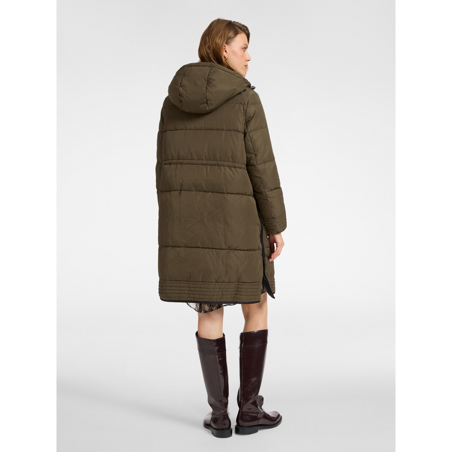 Elena Mirò - Parka trapuntato con cappuccio - Verde militare