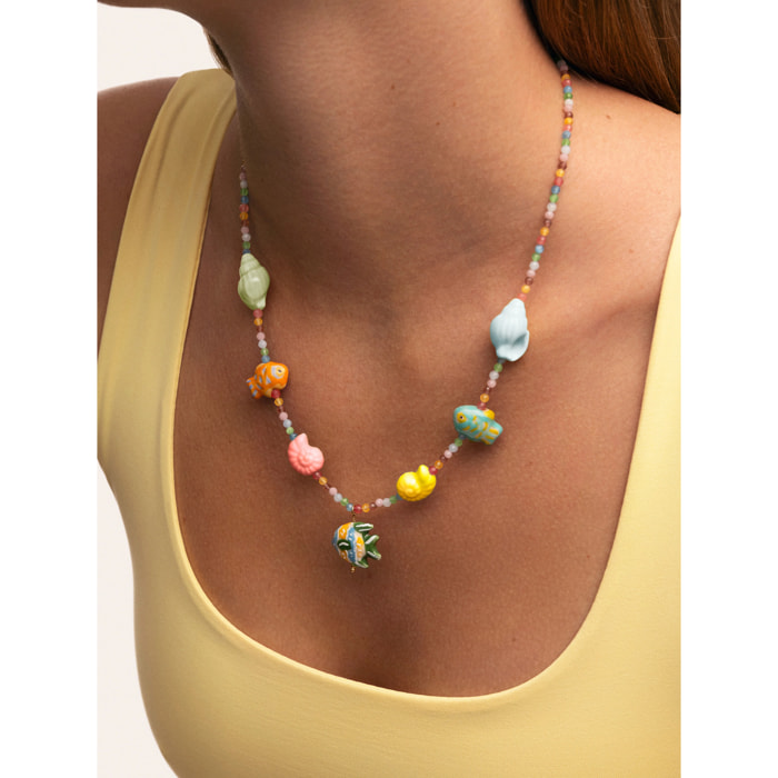 Collar Reef Acero Baño Oro