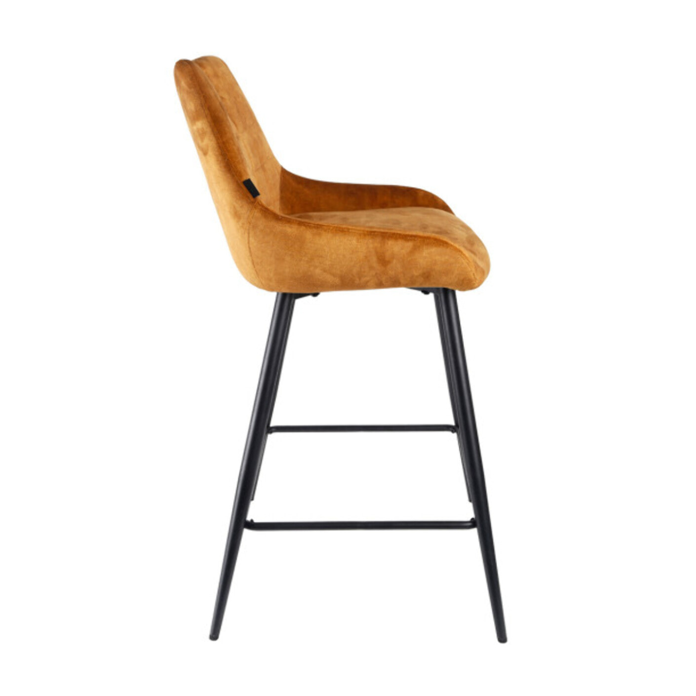 Chaise de bar en velours avec poignée et pieds en métal - ROSA 2