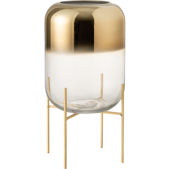 J-Line vase Oceanne - verre - or/transparent - large - 36 cm de hauteur