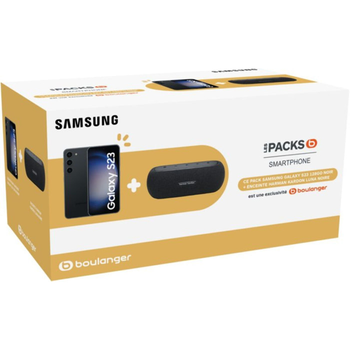 Smartphone SAMSUNG Pack S23 Noir + Enceinte HK Luna1