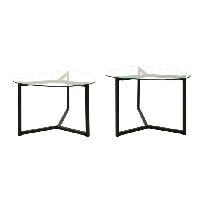 Tavolino da salotto Flora, Tavolo basso da caffè, Portariviste per divano, Ripiano da soggiorno, 82x58h40 cm, Nero