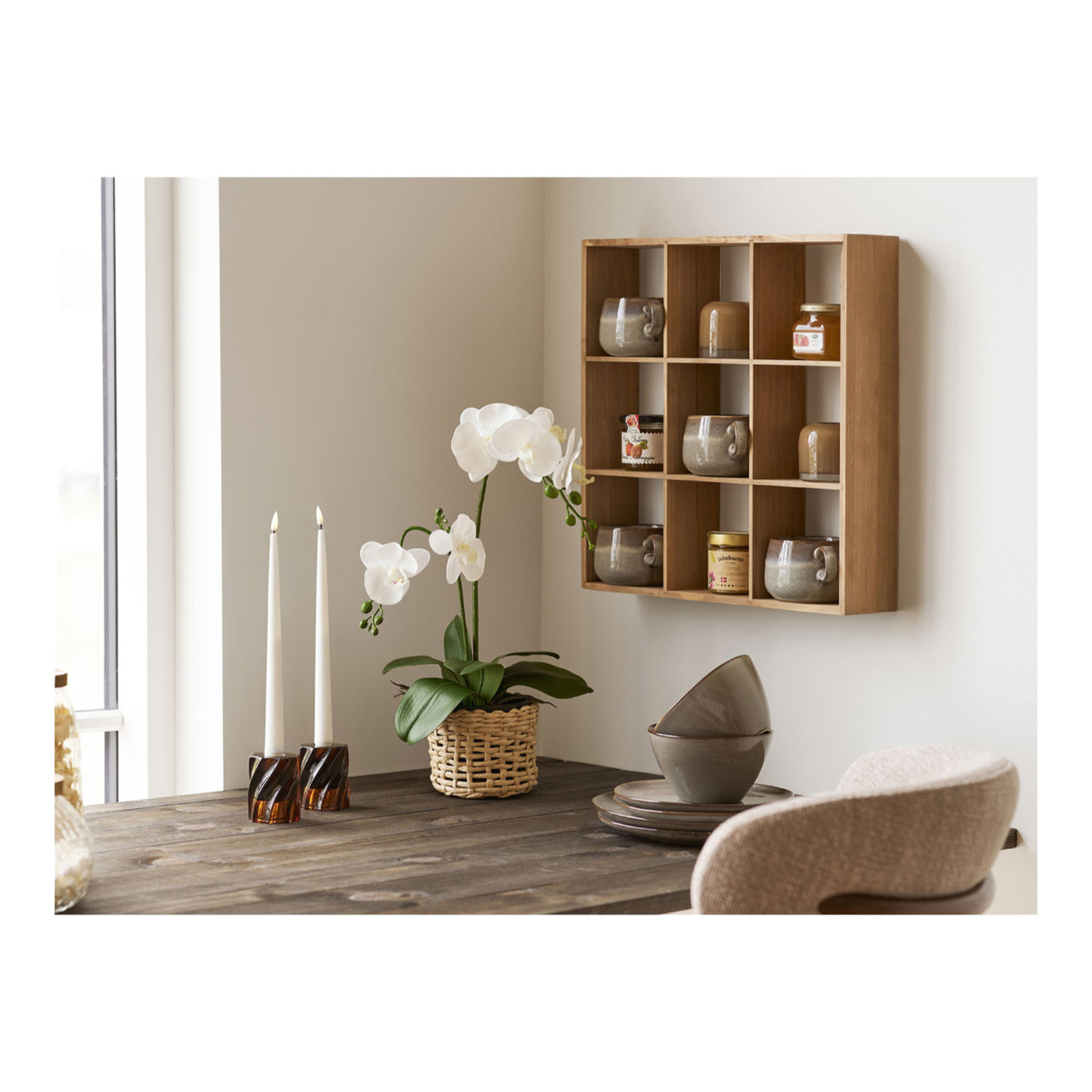 Portacandela in vetro soffiato a bocca marrone ø8x7,5 cm — Vikasa Home